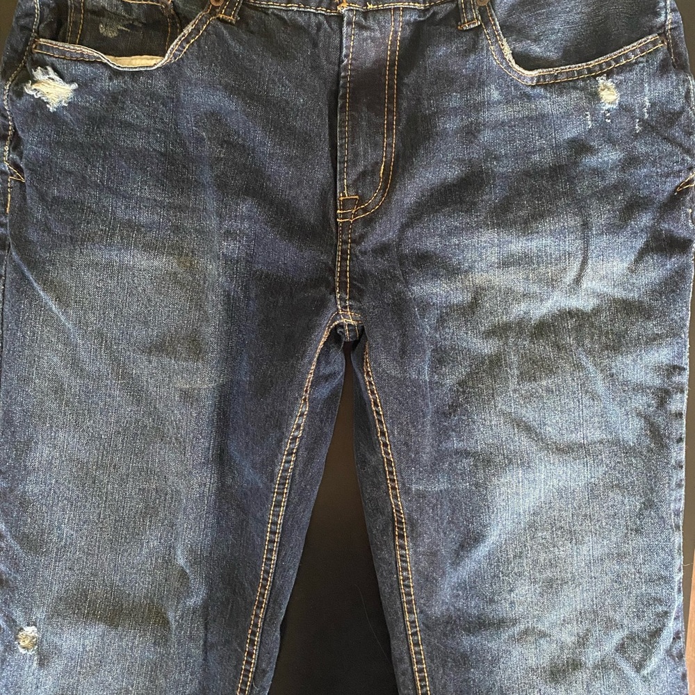 Aeropostale Men's Dark Blue Relaxed Jeans